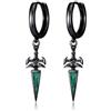 Midir&Etain Piuma/spada/pizzo/croce/stella di David orecchini pendenti per uomini e donne in argento Sterling 925 punk orecchino malachite turchese gioielli regalo di compleanno, Klein, Argento