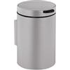 Relaxdays Cestino da Bagno da Muro, 3 L, Chiusura Automatica, Secchio Interno Estraibile, Bidone in Acciaio Inox, Beige