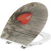 Cornat KSDSC294 - Sedile WC Cuore di quercia, design super piatto, in Duroplast facile da pulire, funzione Quick Up & Clean - abbassamento automatico - comodo montaggio dall'alto/sedile WC /