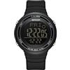 Forrader Orologio digitale da uomo, ultra sottile, minimalista, sportivo, impermeabile, con display grandangolare, cinturino in gomma, orologio da polso per uomo e donna, Nero , Classico