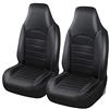JSCARLIFE - Set di 2 coprisedili anteriori classici di lusso in similpelle, protezione impermeabile per sedili auto in PU, cuscinetti per sedili auto adatti alla maggior parte delle auto, SUV, furgoni