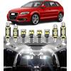 BMT xms Kit di Luci LED per Interni per AUDI A3 S3 RS3 8P 8P1 8PA 8P7 Hatchback Coupé Sportback 2003-2012, Lampadine LED per Interni Auto e Camion 6000K Bianco Luminoso