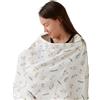 TILLYOU Telo da allattamento per il viaggio, 70 x 100 cm, in mussola, per allattamento, 100% cotone, motivo floreale