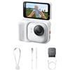 Insta360 GO Ultra Pack Standard Bianco Artico - action cam mini 4K a mani libere, indossabile, superba in bassa luce, montala ovunque, stabilizzazione FlowState, 200 min di carica, bici e corsa