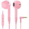 LUDOS FEROX Auricolari In-Ear Cuffie, Cuffiette con Filo e Microfono, 5 Anni di Garanzia, Cuffie Isolamento Acustico, Cuffiette Cellulare, Jack 3,5 mm per iPhone, Apple, Samsung, Huawei - Rosa