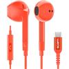 LUDOS FEROX Cuffie USB C, Garanzia 5 Anni, Auricolari USB C In-Ear per iPhone 16 15 Pro Max Plus iPad, Cuffie Type C con Microfono per Samsung Galaxy S24 S23 Ultra S22 S21 FE S20 3 4 A53 A54 - Corallo
