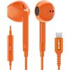 LUDOS FEROX Cuffie USB C, Garanzia 5 Anni, Auricolari USB C In-Ear per iPhone 16 15 Pro Max Plus iPad, Cuffie Type C con Microfono per Samsung Galaxy S24 S23 Ultra S22 S21 FE S20 A53 A54 - Arancione