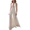HuanHaoYu Tuta Donna Elegante Smanicato Tutine V Profondo da Sposa Festivo Pantalone Zug Unico con Pizzo Lunga Pagliaccetto Pantaloni Larghi Partito per La Notte (Bianco,XL)