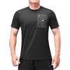 LAMEDA Maglia da Corsa T-Shirt Sportivo Uomo Estiva Maglia Trekking Tessuto Traspirante con Tasca Impermeabile per Sport Basket, Calcio, Ciclismo Bici MTB