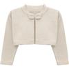 Lilax Maglione a maniche lunghe in maglia, da bambina, con chiusura a fiocco, Beige, 0-3 Mesi