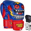 Tussan Sports Guantoni da boxe per bambini, 113,4 g, 170 g, guanti da allenamento per sacco da boxe, kickboxing, muay thai, MMA, UFC, regalo per bambini (PowerUp blu, 170 g)