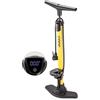 CXWXC Pompa per bicicletta con manometro digitale - Pompa ad aria fino a 140 PSI per valvole Presta & Schrader - Pompa ad aria portatile per bicicletta con grande display LCD (Nero)