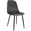 CLP Sedia da Pranzo Imbottita Maryam, Sedia da Cucina con Schienale e Telaio in Metallo Nero, Portata Fino a 150 kg, Colore:Antracite, Materiale:Velluto
