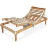 Somnus SANA Rete letto una piazza e mezza in legno 120x200 h52 cm 24 Doghe Faggio Oscillanti Alzata Elettrica Motorizzata