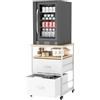 Suuiwau Mini Frigo Tavolo Frigorifero Mobile Carrello Bevande con Ruote per Cucina e Camera da Letto