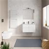 DEGHI Mobile bagno sospeso con ante 80 cm bianco lucido con lavabo e specchio - Cuki