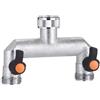 CLABER - PRESA A 2 VIE REGOLABILI FILETTATE 3/4" M IN OTTONE CROMATO 9601
