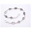 6.4 GM 925 Argento Sterling Nera Naturale Rutilo Cab Gemma Bracciale Size 20.3cm