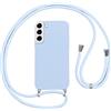 Vauki Cover per Cordino con Collana per Samsung Galaxy S22 Plus 5G 6.6, Custodia Silicone Morbido con Corda, Case Tracolla Antiurto con Necklace Regolabile per Samsung S22+ 5G, Viola