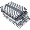 VMarche Set di 5 strofinacci da cucina in 100% cotone, grandi, altamente assorbenti, 70 x 50 cm, lavabili in lavatrice, strofinacci morbidi e durevoli, colore: grigio