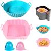 Yolistar 4 Pezzi Teglia in Silicone per Friggitrice ad Aria, Accessori in Silicone, Reusable Cestino per Friggitrice, Teglia per Friggitrice ad Aria, Tappetino Stampi per Airfryer, Microonde, Forno