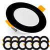 EMOS Faretti LED da Incasso per Cartongesso 5W / 500 Lumen | Soffitto IP54 per Interni ed Esterni | Set di 12 Incasso 3000k Bianco Caldo, Rotondi, Ultrasottili, Nero
