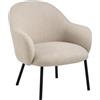 AC Design Furniture Olivia - Sedia lounge Basilea in tessuto beige 24, struttura in acciaio verniciato a polvere, 70 x 75 x 75 cm