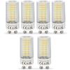 NICEOO GU10 3,5W Lampadine LED Sostituzione 50W Alogena, Bianco Freddo 6000K, 385 Lumen, 230V Lampadina Mais T22 A Forma Cilindrica Trasparente, Angolo a Fascio 360°, Non Dimmerabile, pacco da 6