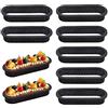 FORYNXHWIN 10 Pezzi Anello Crostata Forato, Mousse Torta Muffa Cottura Dessert Strumento di Decorazione Anello Torte Forato, Riutilizzabile Ovale da Plastica Perforato Cottura Accessori - Nero