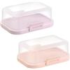 ENGELLAND - 2 contenitori per burro impilabili con coperchio e chiusura a clic, colori assortiti, 1, scatola di plastica, campana di burro, senza BPA, multiuso, robusti