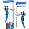 ZHEHNSA 2 pezzi morsetti da falegname - morsa da falegname con maniglia a leva, morsetto a sgancio rapido con capacità di 160 mm e profondità della gola di 60 mm, per guida, taglio, fissaggio preciso