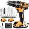 JYGMPRO Trapano Avvitatore Batteria 21V, Avvitatore a Batteria con 2 Batterie da 2.0Ah, 42N.m di Coppia, 2 Velocità, 25+3 Coppia, 30 Accessori, Luce a LED, Per il fai da te, in Casa e Giardino