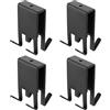 ANBEEISS 4 Pz Ganci Appendiabiti da Portas, Gancio Porta Accappatoio da Bagno, Attaccapanni da Portas con Cuscinetto EVA, Bifacciali Ganci per Porta Appendere Ssciugamani, Doccia in Vetro da 5-10 mm, Nero