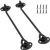 AMONENZ 2 Pezzi 250mm Chiavistello-Porta, Nero Chiavistello per Porta in Legno, Gancio e Chiavistello a Occhiello, con 8 Viti, per Porte da Garage, Porte da Fienile, Cancelli da Giardino