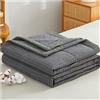 Generic Trapunta estiva leggera per letto singolo e matrimoniale, 100% cotone lavato, coperta a quadri con morbida imbottitura in microfibra, per tutte le stagioni, inserto per piumino, 180 x 200 cm