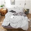 FANSU Set di Biancheria da Letto Matrimoniale de 4 Pezzi, Set Plaid Copripiumino per Letto Matrimoniale Chiusura a Zip con Lenzuola Piane e 2 federe (140x200cm,Bianco)