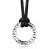 Bandmax Collana Uomo Runa Vichinga in Acciaio Inossidabile/Nero, Ciondolo runico Mobius Rotondo/Triangolare/Infinito con Catena in Pelle Intrecciata Nera Amuleto Gioielli Vichinghi per Donna e Uomo
