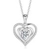Jrêveinfini Cuore Collana Donna Argento 925 Mamma Lunga Amicizia Maestra Mamma e Figlia, Cuore Pendente Anallergici Nichel Free Senza Gioielli Regalo Donna Compleanno Valentino Anniversario Natale
