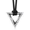 Bandmax Collana Uomo Runa Vichinga in Acciaio Inossidabile/Nero, Ciondolo runico Mobius Rotondo/Triangolare/Infinito con Catena in Pelle Intrecciata Nera Amuleto Gioielli Vichinghi per Donna e Uomo