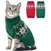 Katzinst Maglione caldo per cani e gatti di piccola e media taglia, pullover invernale per animali domestici (M, verde)