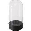 BOLTZE Vaso Malena (colore nero/trasparente, in vetro/metallo opaco, altezza 18 cm, diametro 9 cm, rotondo, realizzato a mano, impermeabile, design minimalistico, vaso di fiori, decorazione) 2048113