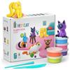 HEY CLAY Set 15 barattoli di pasta modellabile che asciuga all'aria per bambini dai 3 anni in su - Kit сreativo per attività artistiche e manuali (Animali Soffici)