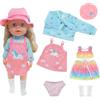 Xerteam Vestiti della bambola del bambino, vestiti della bambola del bambino 12-18 pollici, 6 pezzi Nuovi vestiti della bambola Abiti, 30 cm-45 cm Morbido vestiti del bambino Abiti Regali per
