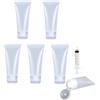 MORICOH 5 tubi vuoti trasparenti ricaricabili, contenitori per campioni, tubi vuoti per fondotinta liquidi per viaggi e progetti fai da te, lucidalabbra fai da te, balsamo, cosmetici (50 ml)