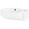 ML DESIGN modern living ML-Design Lavabo in Ceramica Bianca a Destra 43x28x15 cm Lavandino Forma Ovale con Foro per Rubinetto Lavamano Piccolo Ovale Lavello Moderno a Parete o da Appoggio per Bagno