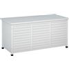 Outsunny Panca Contenitore in Legno di Abete, Cassapanca da Esterno con Piedini Antiscivolo 127x56x60cm Bianco|Aosom
