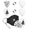 UNICRAFTALE Plettri per chitarra in acciaio inox con motivo albero di Natale, 2 stili, 2 pezzi, con custodia in pelle PU marrone, plettro ispiratore, per Natale, per amanti dei musicisti, regali