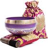 HIMALAYAN BAZAAR Set di ciotole tibetane - facile da giocare per i principianti - autentico artigianato mentalità meditazione olistica suono 7 chakra guarigione regalo di Himalayan Bazaar (Viola-Magenta)
