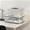 Furinno JUST Supporto Stampante con Vano Contenitore, Supporto Stampante a 2 Ripiani da Posizionare Sotto la Scrivania, Tavolino per Stampante, per CPU, Forniture per Ufficio, Home Office, Bianco