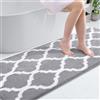 OLANLY Tappeto da bagno di lusso, morbido e assorbente in microfibra, tappeto da bagno antiscivolo, lavabile in lavatrice, tappetino da bagno per il bagno, vasca e doccia, 24 x 59, grigio